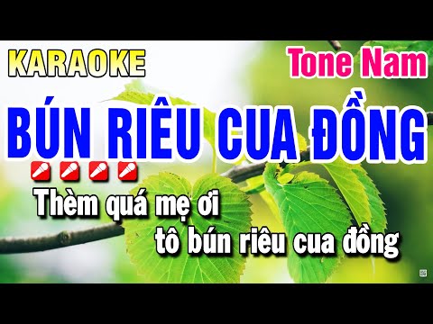 Karaoke Bún Riêu Cua Đồng Nhạc Sống Tone Nam Dm | Beat Huỳnh Anh