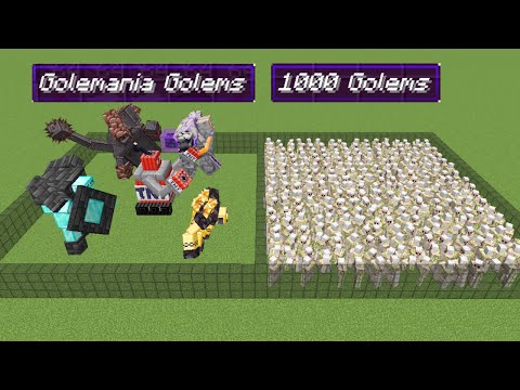 1000 iron golem vs all golemania golems | Minecraft Mob Battle