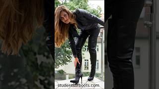 Sexy: Nele in hohen Stiefeln, #Overknees, #Stiefel , Leder, Lack