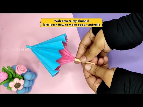 paper umbrella☂️ | easy tutorial | आसान तरीके से ☂️ कैसे बनाएं। #paperumbrella #papercraft #easydiy