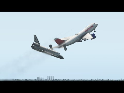 Boeing 747 Drops Space Shuttle During Takeoff