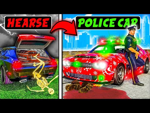 Upgrading ABANDONED HEARSE in GTA 5 into a Christmas Police Car!