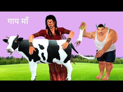 Motu Rakshas | Cow Maa | Lalchi Chudail Moral Story | हिन्दी कहानियां | Hindi Kahaniya