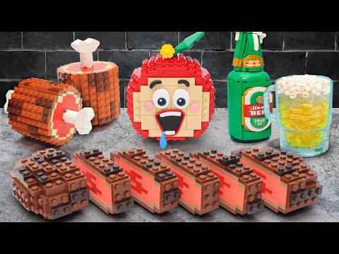 BEEF STEAK 🍖 LEGO ASMR | Perfect Huge Lego BBQ Recipe for Apu - Lego Food