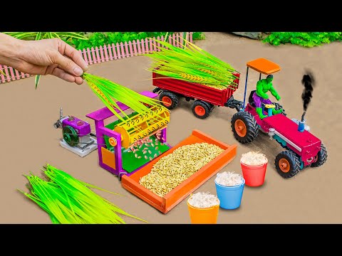 diy mini tractor making mini rice processing machine | mini rice mill machinery