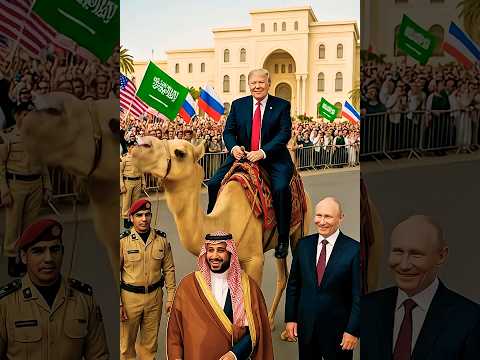Trump’s Saudi Camel Ride Goes Wild!Putin Knew,MBS Chased 🤣Khamenei Cared #memes #trump #usa #funny