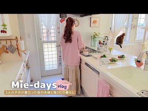 223. 【猫3匹との穏やかな暮らし】お家時間大好きな50代主婦の1日｜クローゼットの整理と米粉食パン作り🍞｜1日の食事レシピ│猫のお散歩🐱