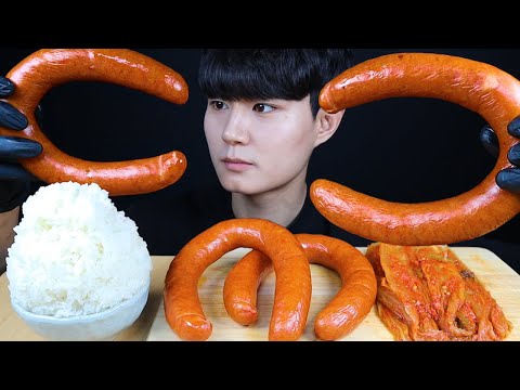 킬바사소세지 흰밥 김치 리얼사운드 먹방ASMR Kielbasa sausage rice Kimchi mukbang ソーセージ ご飯 キムチ ไส้กรอก eating sounds