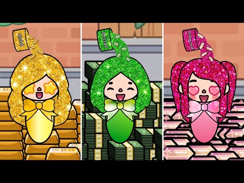 Everything Triplets Touch Turns Into Money, Dollar and Diamond 💰🤑💎 | Sad Story | Toca Life World