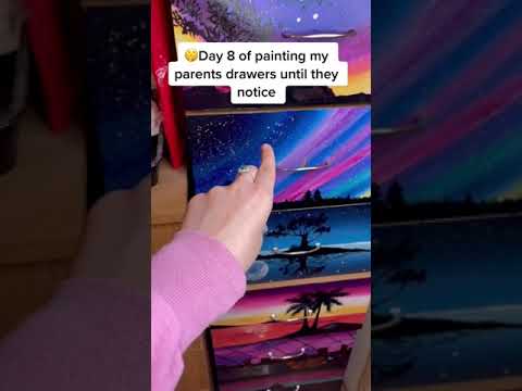 Day 8 of ✨painting✨ my parents drawers until they notice🤫*almost got caught*💀 | DANIA (#Shorts)