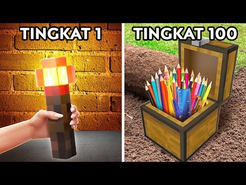 PERLENGKAPAN SEKOLAH ALA MINECRAFT🛠️🎮 Ide DIY Kreatif Tingkatkan Kehidupan Sekolah oleh 123 GO!