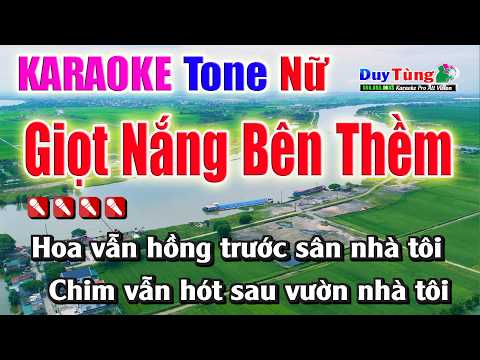 Karaoek || Giọt Nắng Bên Thềm – Tone Nữ || Nhạc Sống Duy Tùng