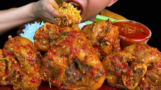 SPICY FOOD||SPICY PORK LEG CURRY & WHITE RICE * MUKBANG SOUNDS *