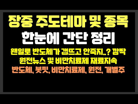 왠일로 반도체가 갭뜨고 안죽지..? 깜짝 원전뉴스 및 비만치료제 재료지속 /보성파워텍,두산에너빌리티,유한양행,SK이터닉스,한전산업,블루엠텍,와이씨,엔젤로보틱스,우리기술