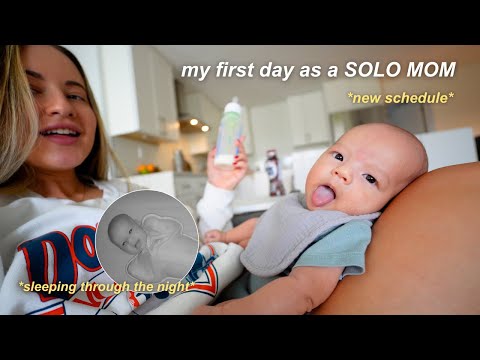 Day in the life of a STAY AT HOME MOM 🤪 new moms on call schedule & sleeping through the night!