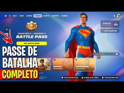 PASSE DE BATALHA COMPLETO TEMPORADA 3 CAPÍTULO 6 do FORTNITE SUPER! GLIDER GRÁTIS