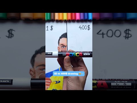 1$ vs 400$ Drawing ✨ | Can 1$ colours beat 400$ colours 🤯| Cristiano Ronaldo |⚽️✨ Part 2 #shorts