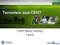 CERT Basic Training Unit 8: Terrorism