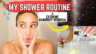 MY SHOWER ROUTINE: PAMPERING + DIY HAIR SCRUB FOR DANDRUFF/ITCHY & SCALP 2022
