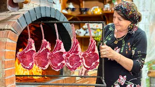 Grandma’s Wood-Fired Honey Tomahawk Steak - A Taste You’ll Never Forget!