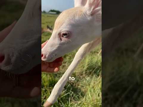 The white fawn who had never known a mother’s love #rescue #love #animals #cute #shorts