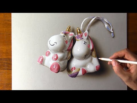 How to draw Porcelain Ornaments  - Time Lapse (long version)