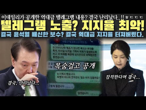 윤석열 지지율 폭락!? 한 언론사가 목숨걸고 공개한 텔레그램..ㅎㄷㄷ