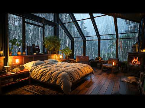 Calming Rain and Thunderstorm 🌧️ | Stress Relief and Instant Sleep in the Cozy Bedroom Space