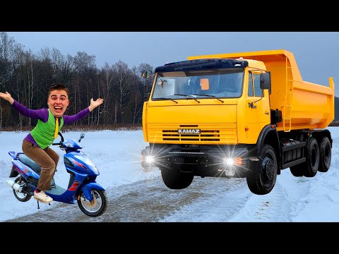 Biker Mr. Joe on Motorcycle Built Road VS Excavator 13+