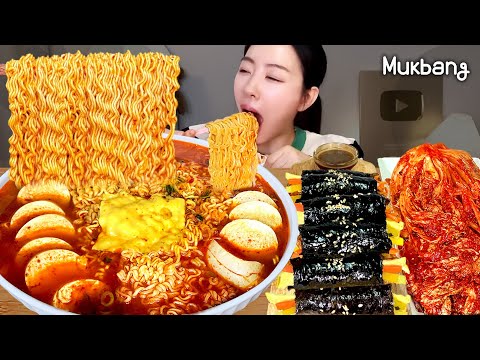 돌고돌아 결국 순두부 열라면🔥 잘익은 김치에 꼬마김밥까지 더하면 극락조합😍ㅣ라면 먹방 spicy Ramyun Mukbang