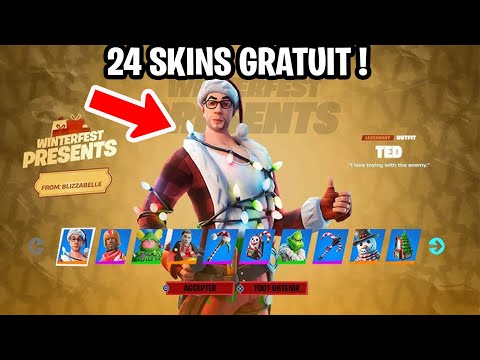 Merci Fortnite 24 SKIN NOEL GRATUIT ! Pour Tout Les joueurs (SKIN GRATUIT GLITCH)