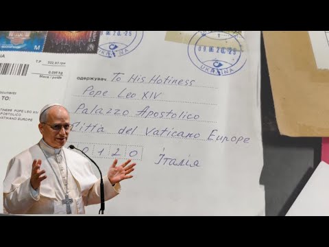 YouTube video thumbnail: Over 200 Pounds of Letters for the Pope Arrive at the Vatican Every day