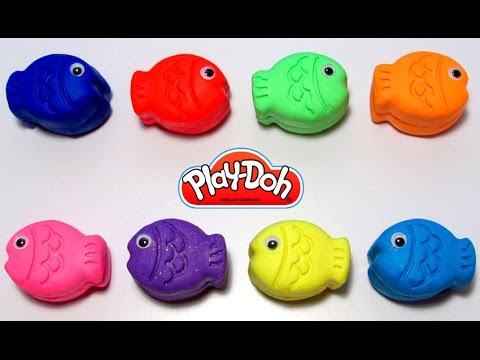 Играем и учим цвета на английском языке с рыбками из пластилина Play-Doh.