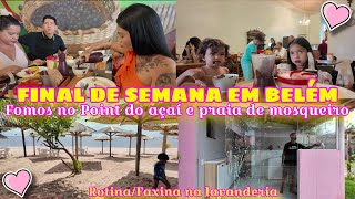 LEVAMOS AS CRIANÇAS NA PRAIA|| NO POINT DO AÇAÍ|| DE VOLTA A ROTINA TEVE FAXINA NA LAVANDERIA 💕🧺