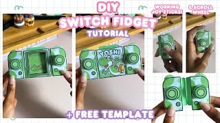 DIY Mini Switch Fidget Tutorial! 🎮 |+Free Template| Cute DIY Crafts
