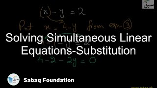 Solving Simultaneous Linear Equations-Substitution