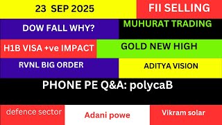 LATEST SHARE MARKET NEWS💥23 SEPT💥NIFTY NEWS💥RVNL NEWS ADANI POWER NEWS VIKRAM SOLAR NEWS PART-1&2