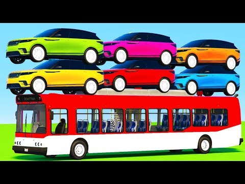 Learn Colors for Kids with 3D SUV Cars Cartoons & BUS Videos - Colours for Children