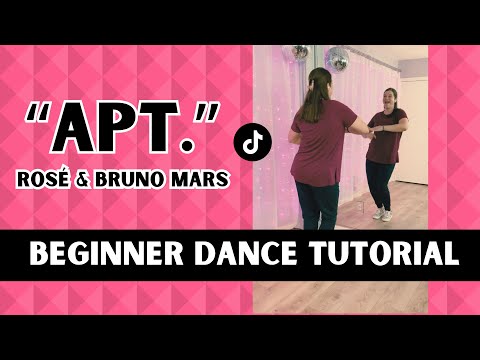 "APT." Dance - Rosé & Bruno Mars 🩷🖤 (BEGINNER DANCE TUTORIAL) 🩷🖤 Step-by-Step & Back-view!