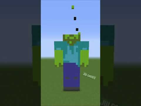 Minecraft Zumbi Gigante Inteiro Caindo Pixel Art! | #shorts