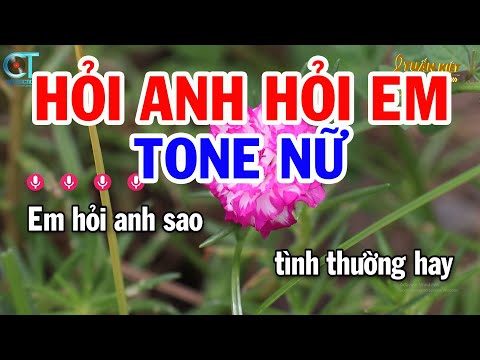 Karaoke Hỏi Anh Hỏi Em Tone Nữ ( Bm ) Nhạc Sống Mới || Karaoke Tuấn Kiệt