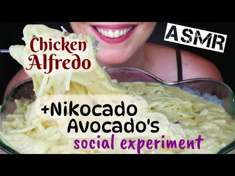 CHICKEN ALFREDO PASTA + Talking about Nikocado Avocado | ASMR Mukbang - 먹방 | Eating & Whispering