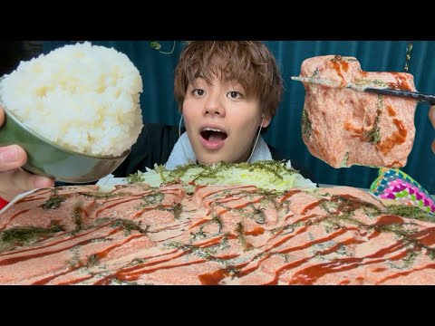 【ASMR】激バズりのサーモンサラダだべるぞ（大食い/咀嚼音）