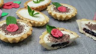 Корзиночки с Ягодным Джемом и Чизкейком    Cheese Tarts with Berry Jam