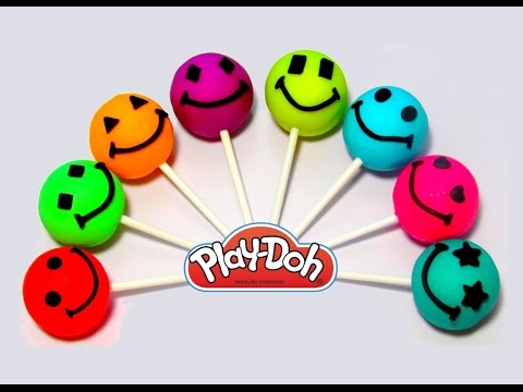 Учим цвета и фигуры на английском языке с чупа чупсами из пластилина Play-Doh.