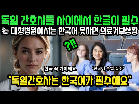 독일 간호사들 사이에서 한글이 필수 이제 獨 대형병원에서는 한국어 못하면 의료거부상황 "독일간호사는 한국어가 필수예요"