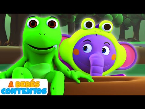 A Bebés Contentos | Cinco Ranitas 🐸 | Canciones para bebes en español