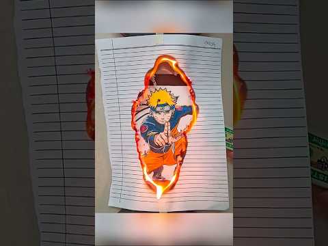 Naruto Pencil Drawing Reveal with Paper Burning Effect 🔥 | Anime Art