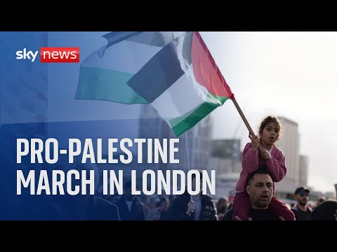 Watch live: Hundreds of thousands of demonstrators hold pro-Palestinian march in London