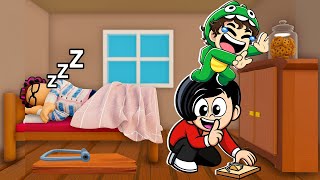 ROBAMOS TODAS las GALLETAS de Mi ABUELA con MI HERMANITO en Roblox 😱🍪